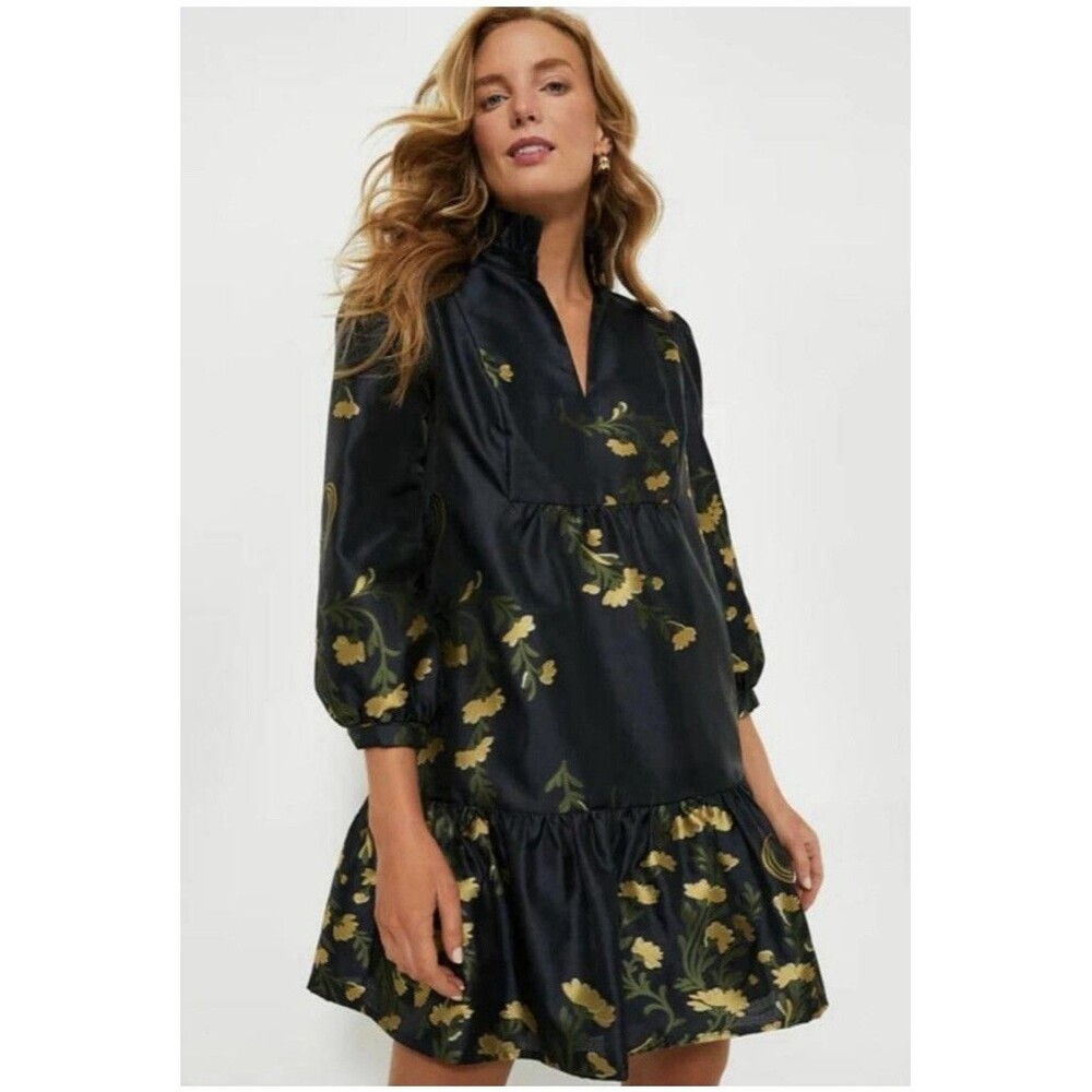 NWT Tuckernuck Navy Jasmine Vine Jacquard Palmerston Dress Size XXL